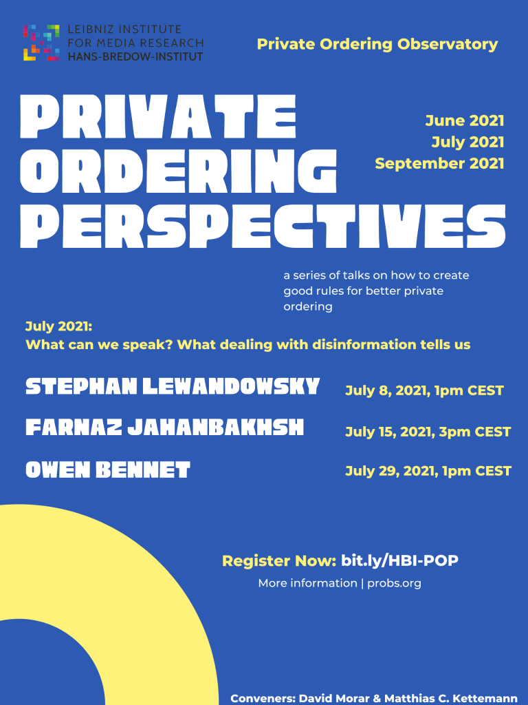 Private Ordering Perspectives July